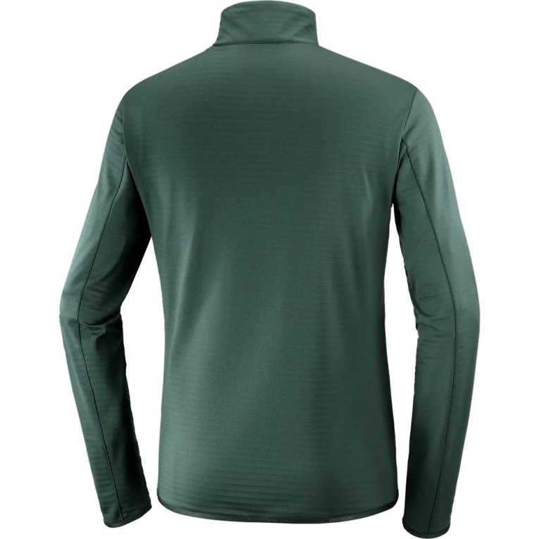 Green Salomon Essential Lightwarm Half Zip Men's Sweatshirt | IE VK9753